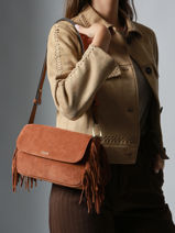 Schoudertas Country Leder Etrier Bruin country ECOU145M-vue-porte